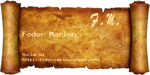 Fodor Marion névjegykártya