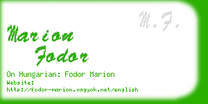 marion fodor business card